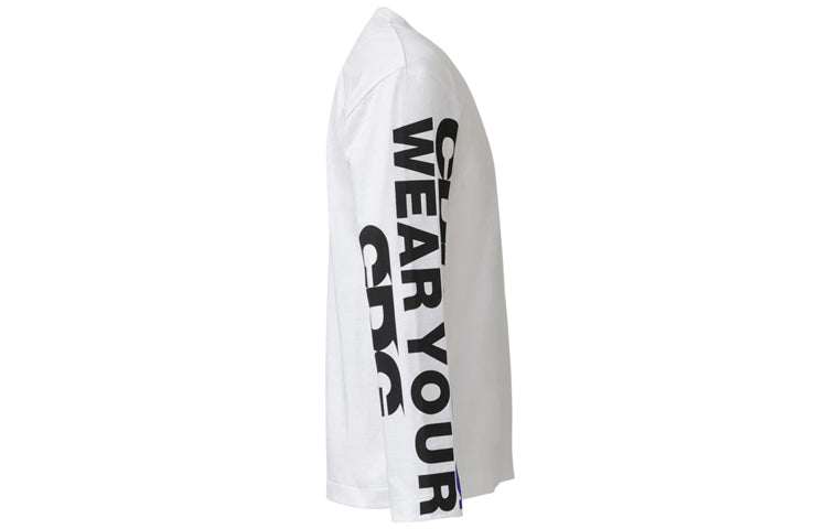 COMME des GARCONS CDG sleeve Blue Black Long Sleeves Unisex White CDG007