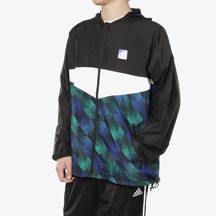adidas originals hooded Zipper Casual Sports Jacket Multicolor DU8380