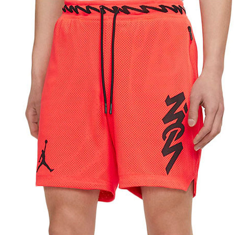 Air Jordan Dri-FIT Zion Mesh Basketball Sports Alphabet Printing Quick Dry Breathable Shorts Red DH0597-635