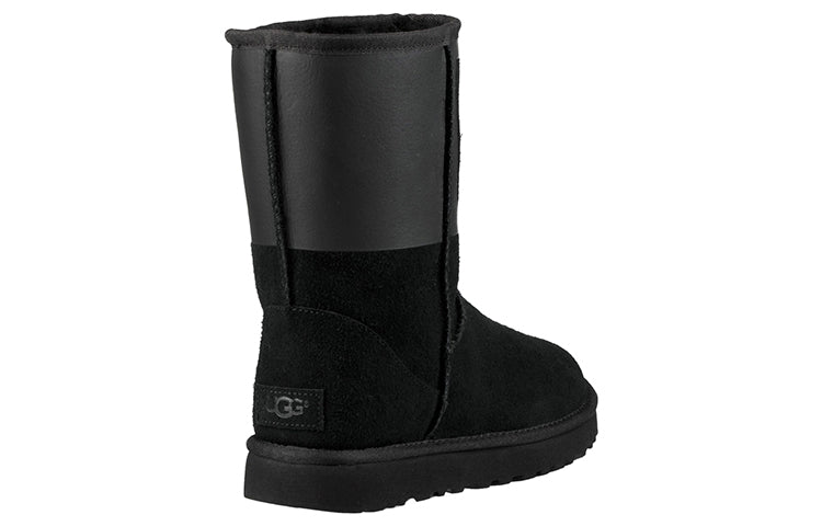 (WMNS) UGG Classic Short Rubber Boot 'Black' 1096473-BLK