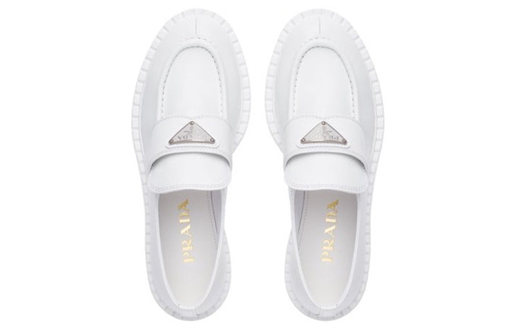 (WMNS) PRADA Leather Loafers 'White' 1D246M_FB05_0ULS_F_0009