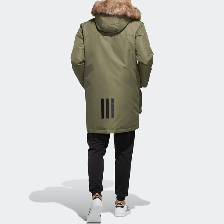 adidas neo M STRT Down PRK Sports hooded Stay Warm Down Jacket Khaki Brown EI4396