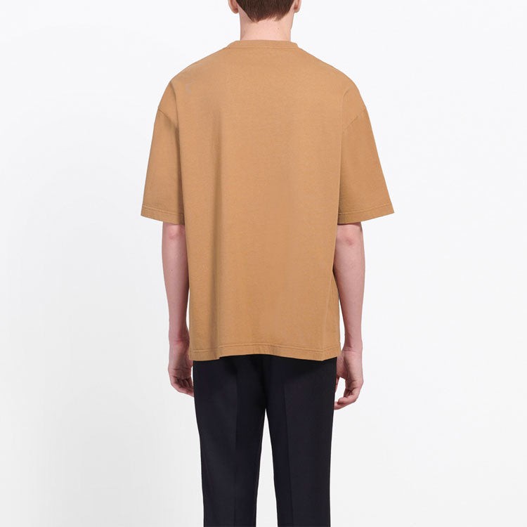 Men's Balenciaga Alphabet Printing Version Short Sleeve Cream Yellow 594579TGV609605