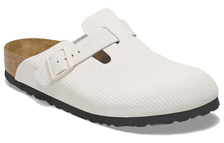 (WMNS) Birkenstock Boston Suede Leather Embossed 'Corduroy Antique White' 1025270