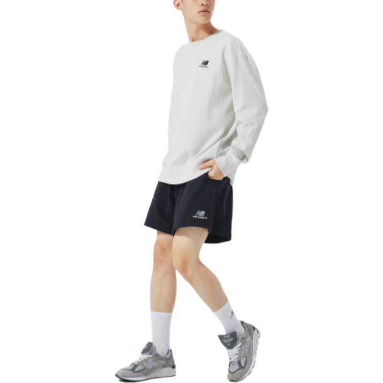 New Balance Embroidered Logo Sports Round Neck Pullover Light Grey UT21501-SAH