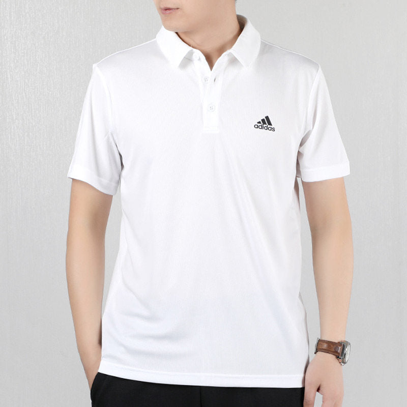 Men's adidas Fab Lapel Short Sleeve polo White Polo Shirt CV8321