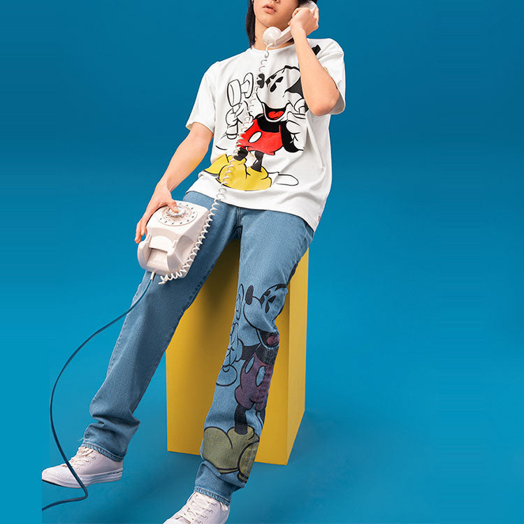 Levis x Disney Crossover Mickey Round Neck Short Sleeve Unisex White A0612-0001