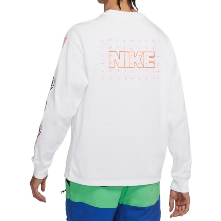Men's Nike As Nsw Gc Ls Tee Alphabet Pattern Printing Athleisure Casual Sports Long Sleeves White T-Shirt DO6946-100