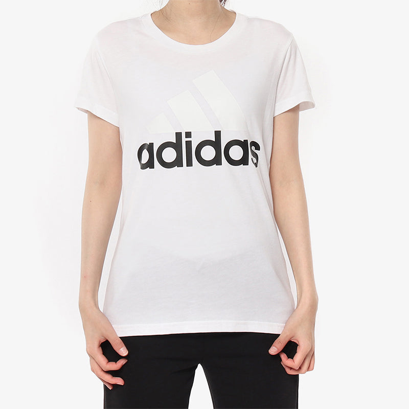 (WMNS) adidas Classic Large logo Printing Short Sleeve White S97214