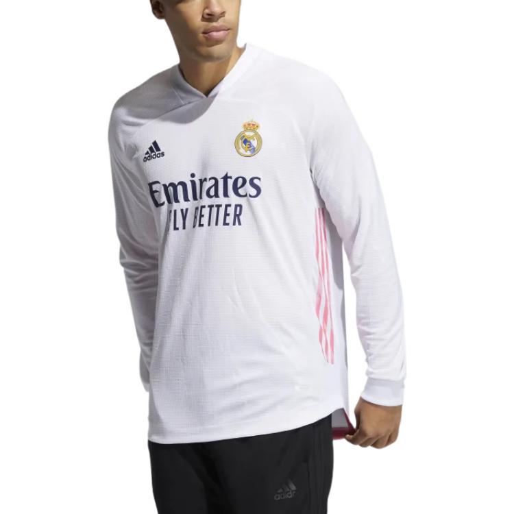 adidas Real Madrid 20/21 Authentic Home Long Sleeve Jersey 'White Navy' FQ7488