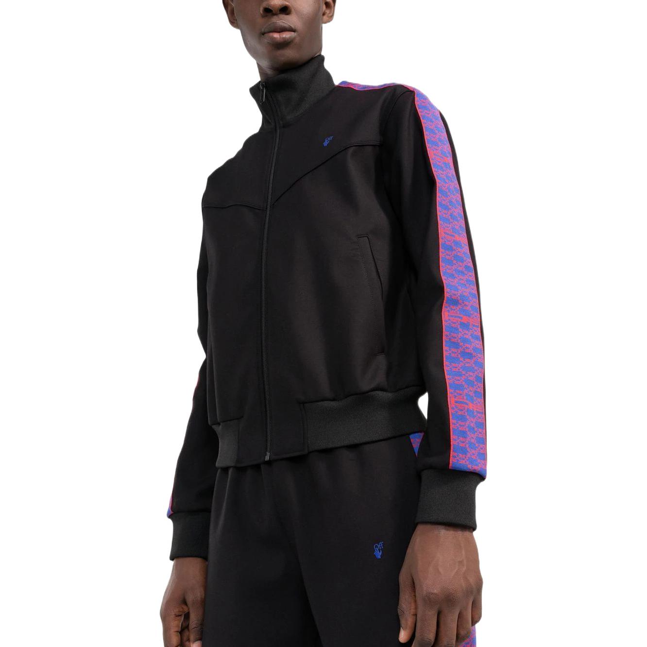 Men's Off-White SS22 Side Zipper Stand Collar Sports Jacket Black OMBD038S22FAB0011025