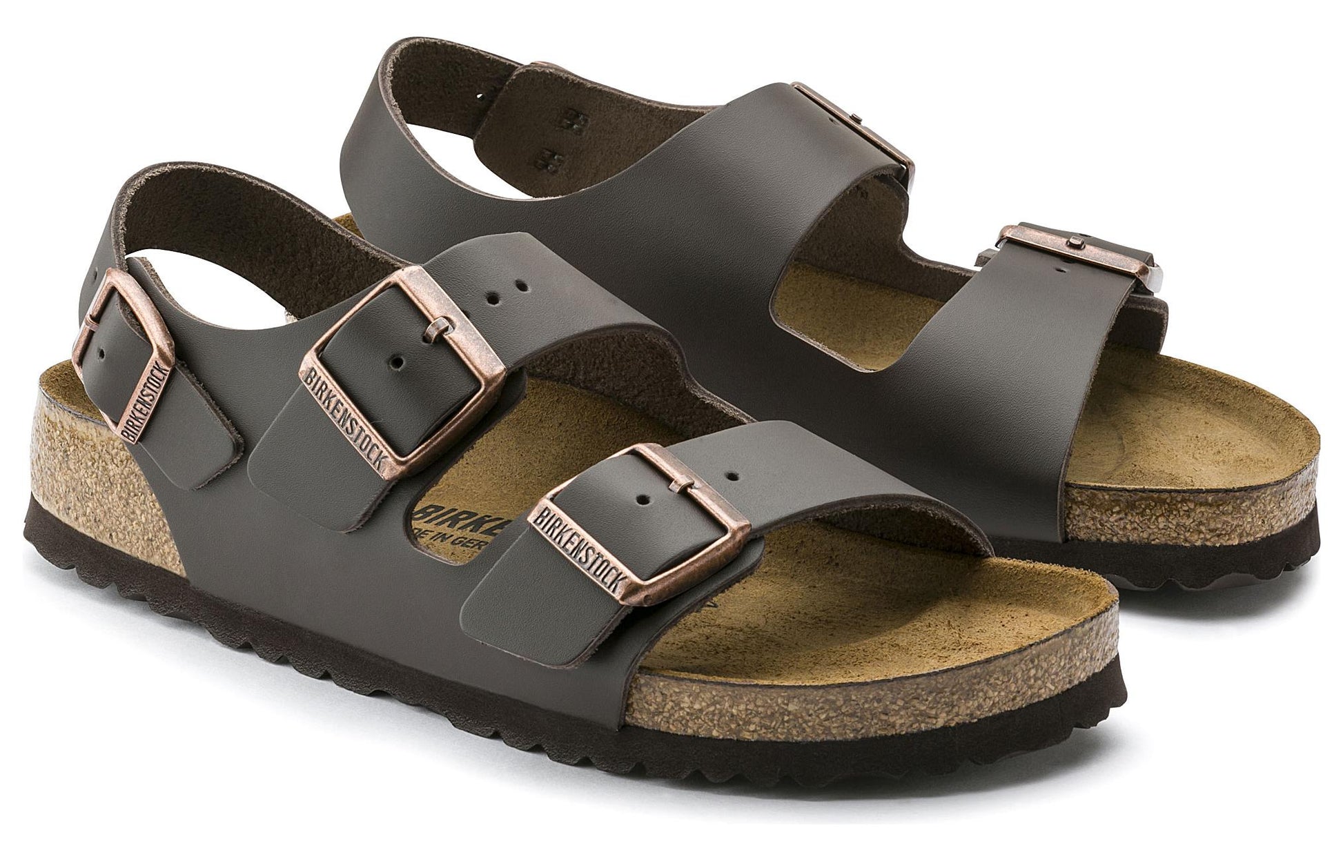 Birkenstock Milano Natural Leather Narrow Fit 'Dark Brown' 0034103
