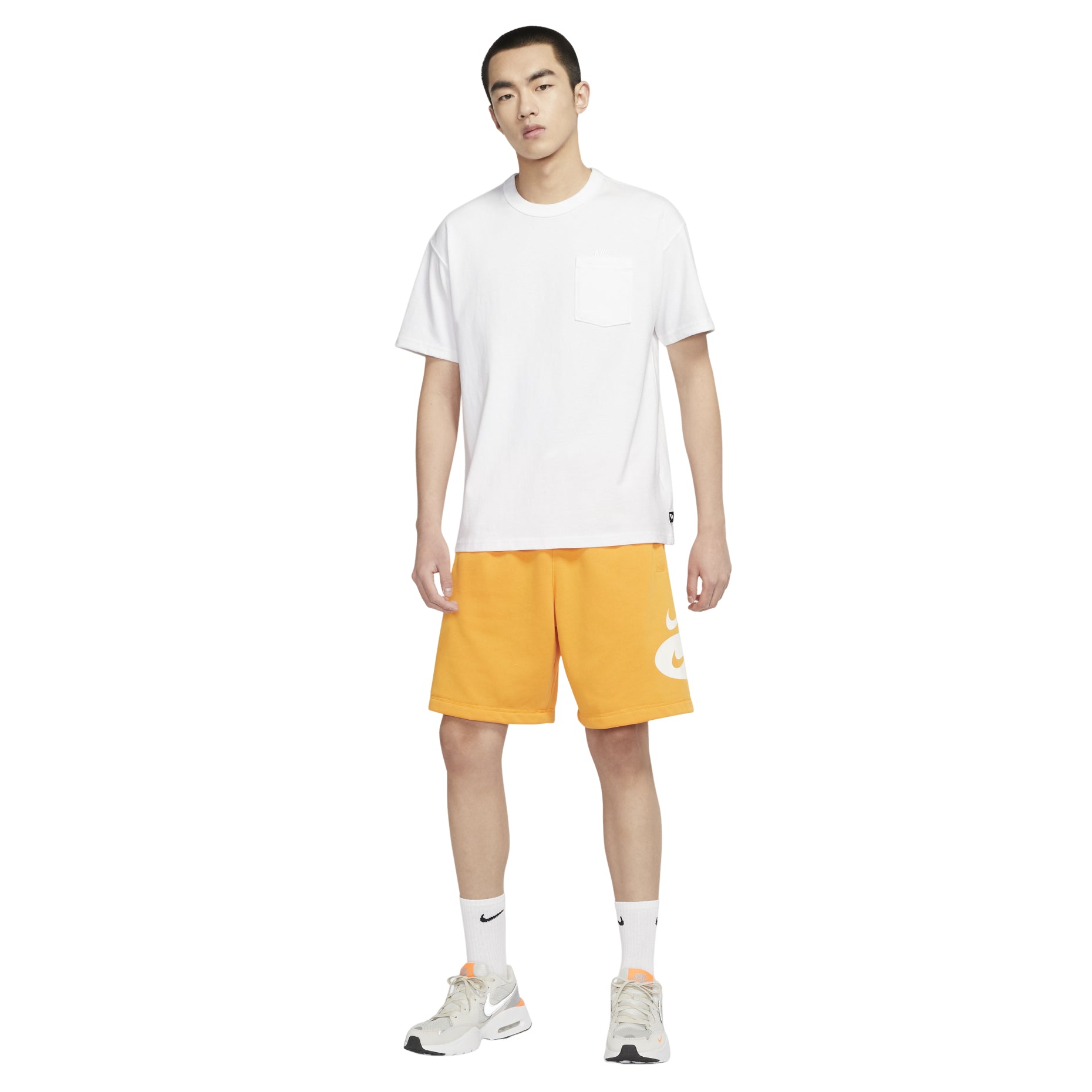 Nike Solid Color Pocket Round Neck Loose Short Sleeve White DQ9296-100