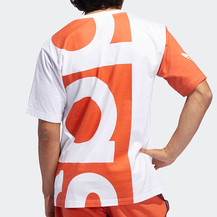 adidas originals Bigaditee Casual Large Logo Printing Round Neck Pullover Breathable Short Sleeve Orange DY6652