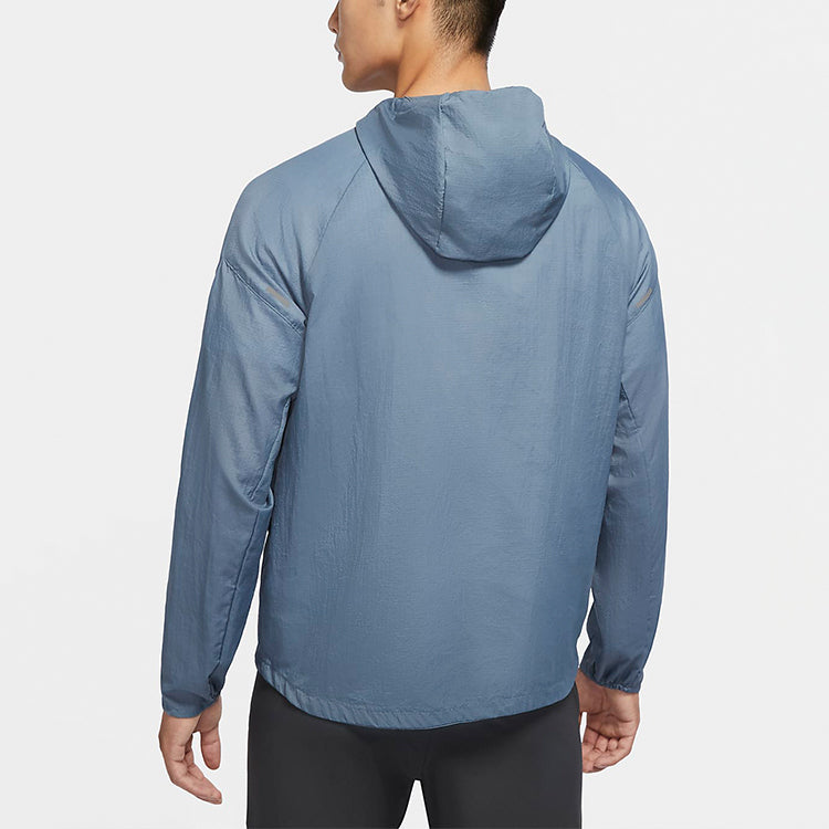 Nike hooded Running Windproof Jacket Blue CU5359-031