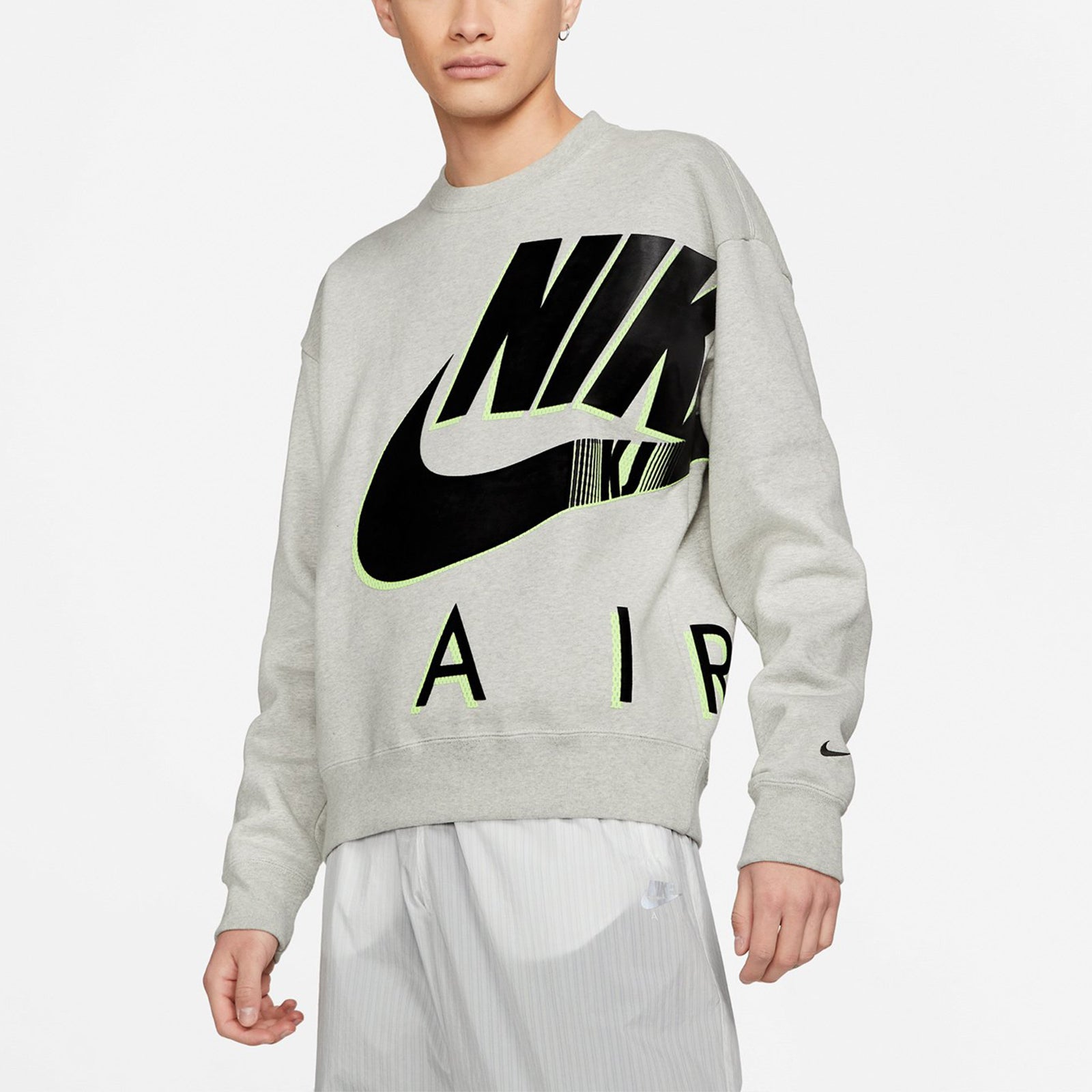 Nike Air x Kim Jones Logo Print Velvet Crew Neck Sweater Unisex Grey Gray DD0693-050