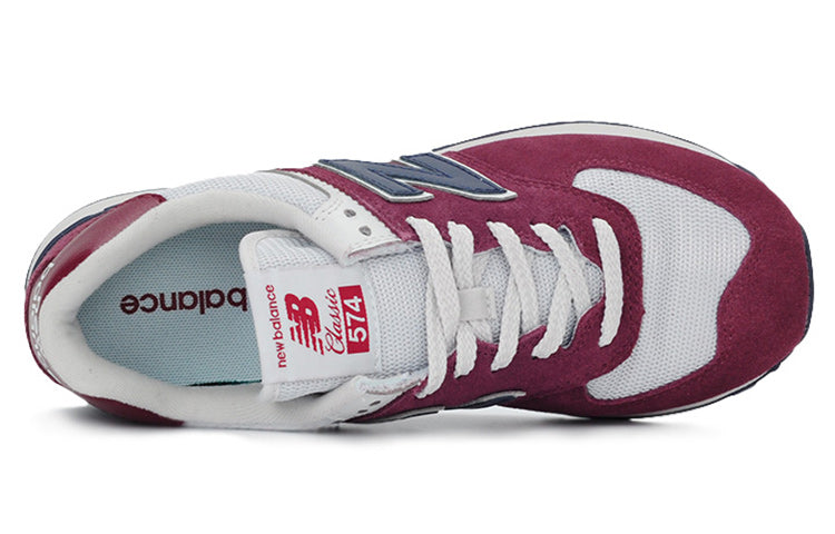 New Balance 574 Shoes Wine Red/White ML574ESW