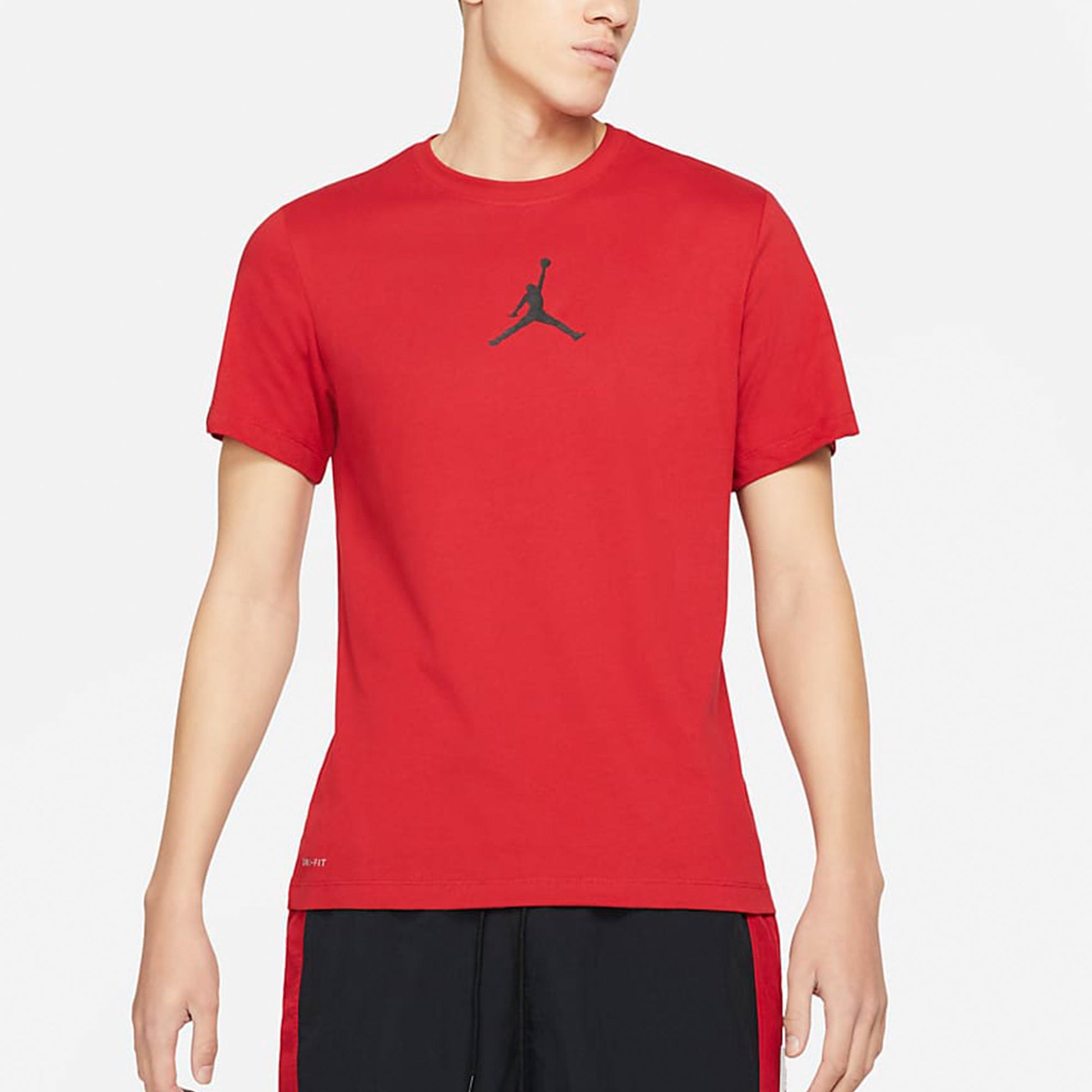 Air Jordan Jumpman Logo Printing Sports Quick Dry Round Neck Short Sleeve Red CW5191-687