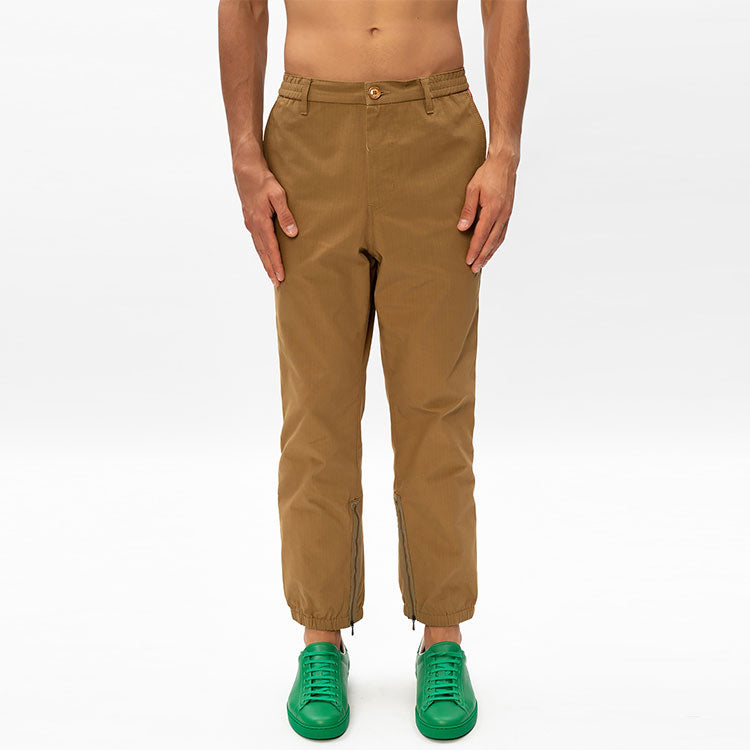 Gucci SS21 Side Stripe Pants Zipper Athleisure Casual Sports Pants Khaki 615775-XDBBH-2109