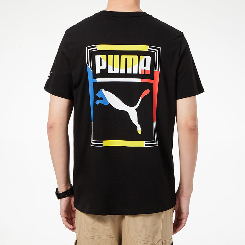 PUMA Running Quick Dry Breathable Casual Round Neck Short Sleeve Black 534151-01