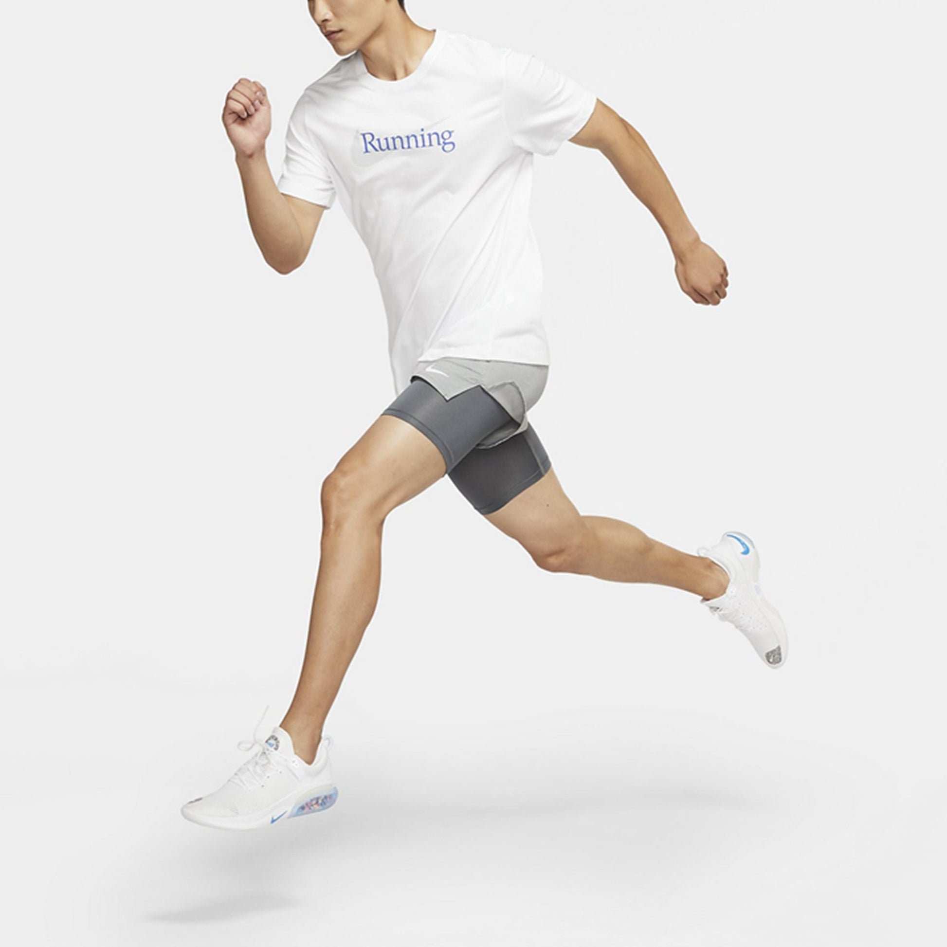 Nike Running Logo Printing Sports Short Sleeve White CW0946-100