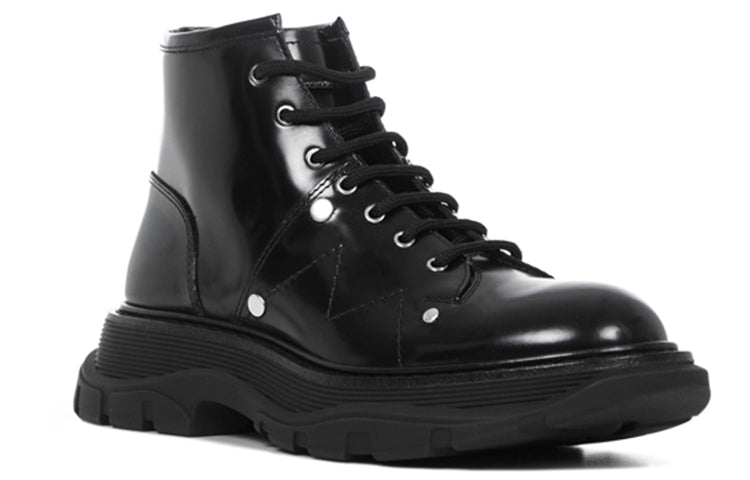 Alexander McQueen Ankle Leather Boot 'Black' 595469WHZ811081