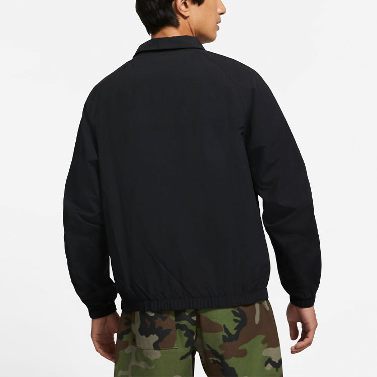 Nike SB Skateboard Sports Long Sleeves Woven Logo Jacket Black CV4306-010