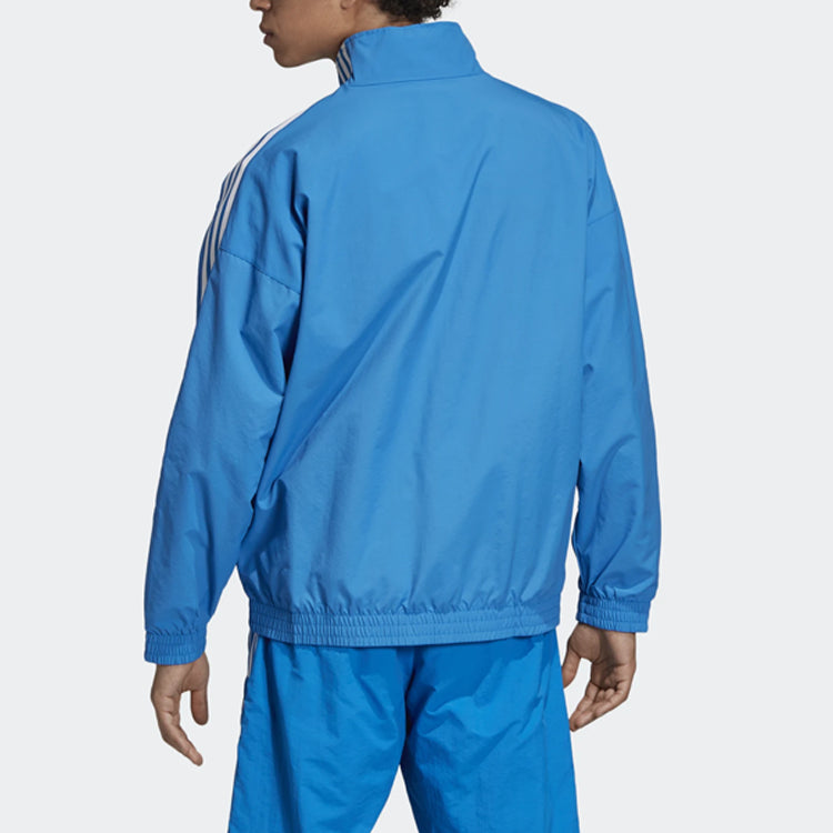 adidas originals Stand Collar Woven Windproof Jacket Blue ED6093