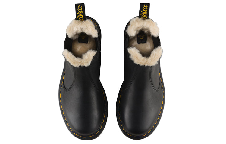 (WMNS) Dr. Martens 2976 Faux Fur Lined Chelsea Boots 'Black' 21045001