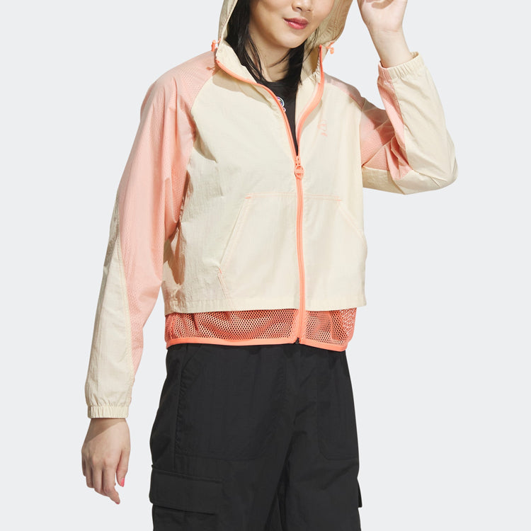 (WMNS) adidas Neo Vibe Collective Windbreaker Jackets 'White Pink' IA6724