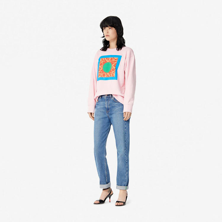 (WMNS) KENZO SS21 Pullover Logo Round Neck Long Sleeves Hoodie Pink F952SW778951-33