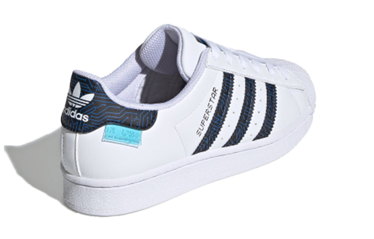 (GS) adidas originals Superstar J 'White Black Blue' FY1552