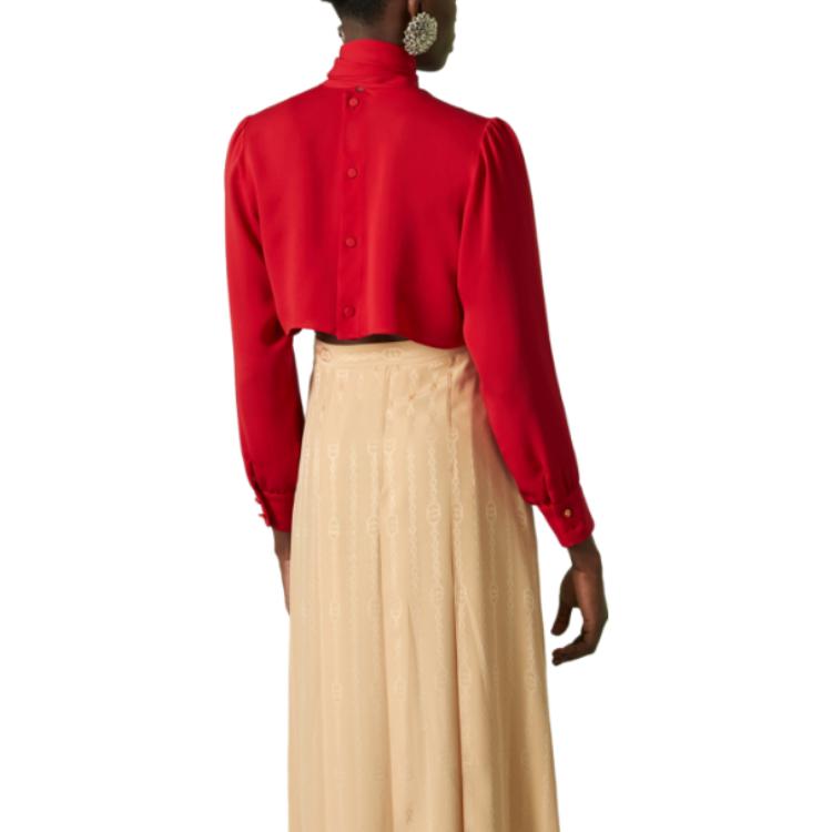(WMNS) Gucci Silk Satin Georgette Shirt 'Red' 751255-ZHS18-6544
