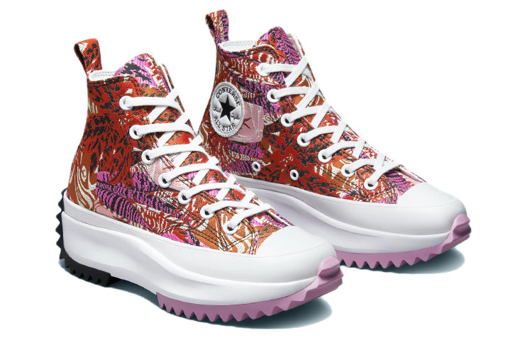 Converse Run Star Hike Platform Tropical Florals High Tops 'Mantra Orange' A00551C