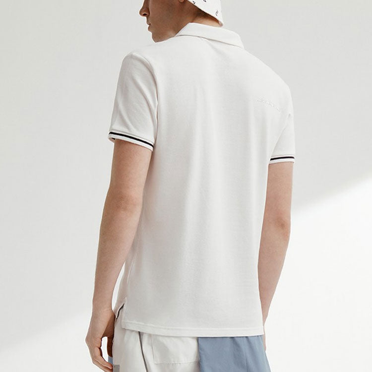 FILA Embroidery Logo Sports Short Sleeve Polo White F51M128114F-WT
