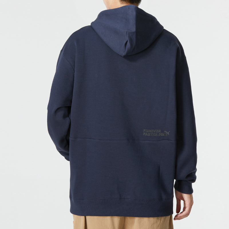 PUMA Small Logo Relaxed Logo Hoodie 'Navy' 673624-43