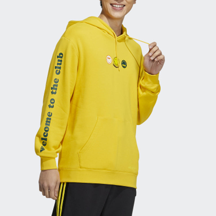 Men's adidas neo x SMILEY Crossover Casual Smiling Face Printing Sports Yellow HB7410
