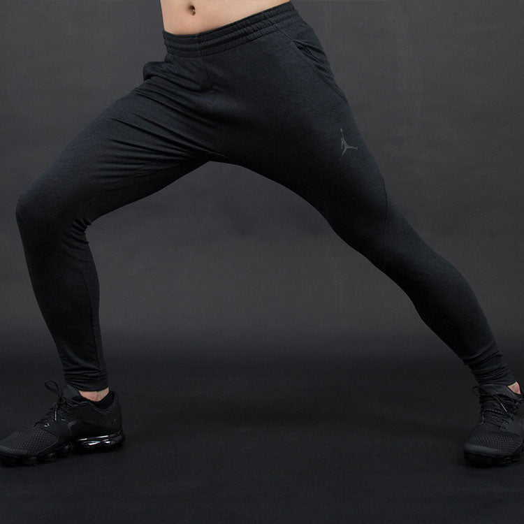 Men's Air Jordan Solid Color Elastic Waistband Slim Fit Sports Pants/Trousers/Joggers Black 861554-010