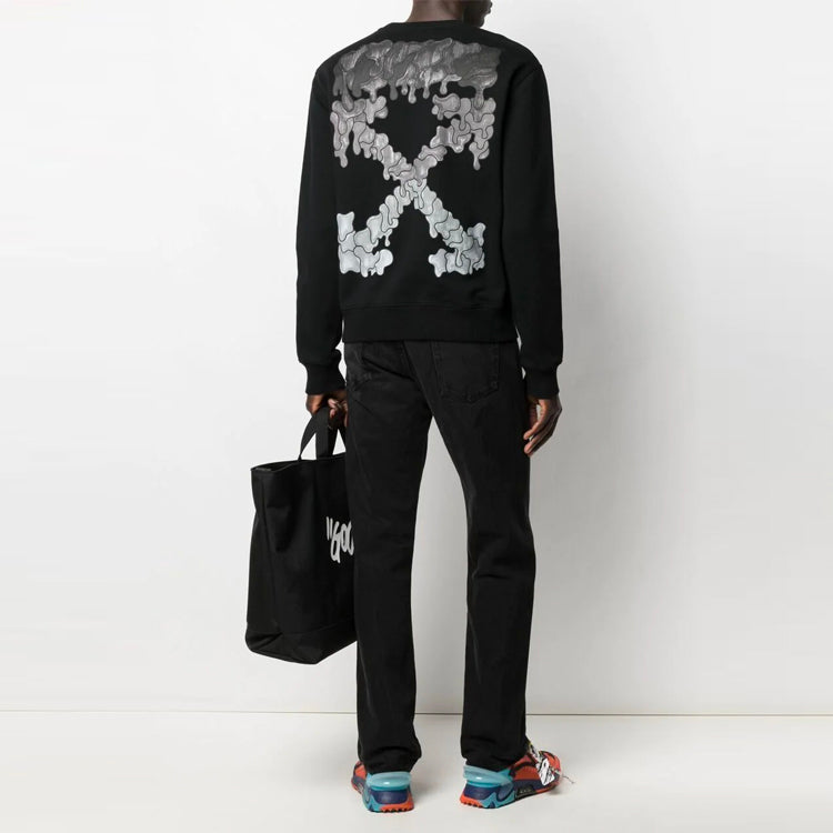 Off-White FW21 Logo Round Neck Long Sleeves Loose Fit Black OMBA025S21FLE0071010