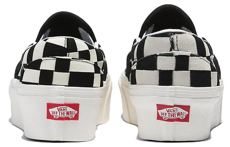 Vans Slip-On Woven Check Classic Stackform 'White Black' VN0A7Q5RBZW