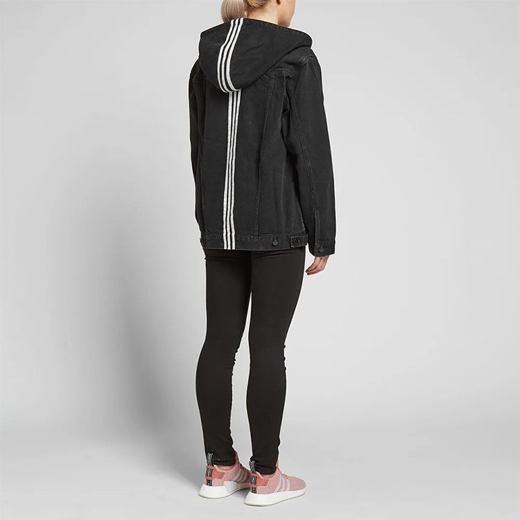 (WMNS) adidas x Naked Denim Hooded Jacket Black CY4788