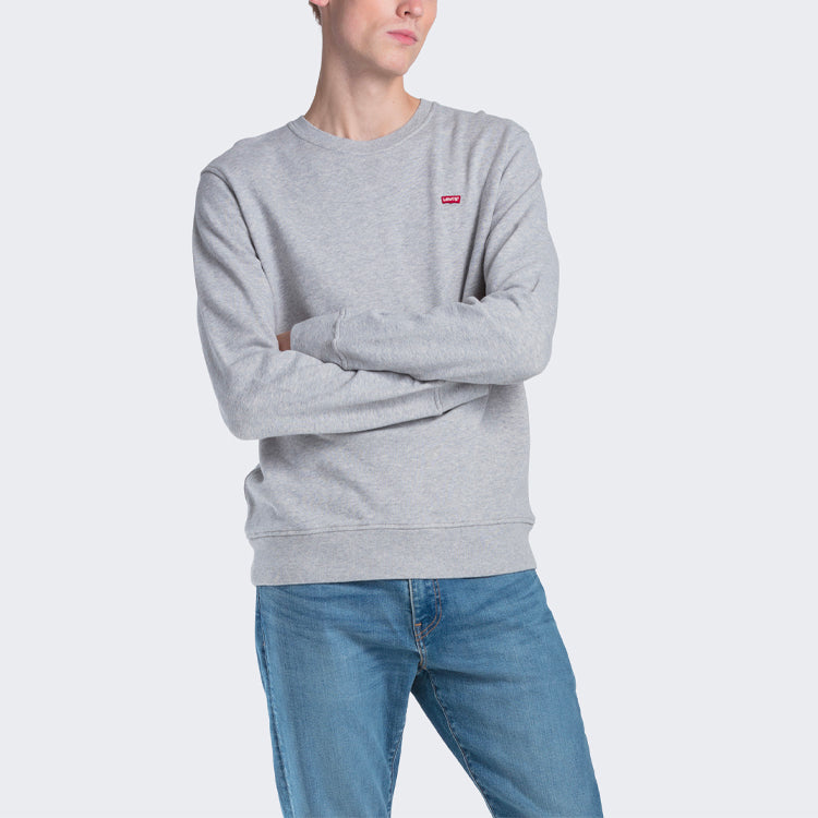 Men's Levis Alphabet Logo Loose Round Neck Pullover Gray 39862-0000