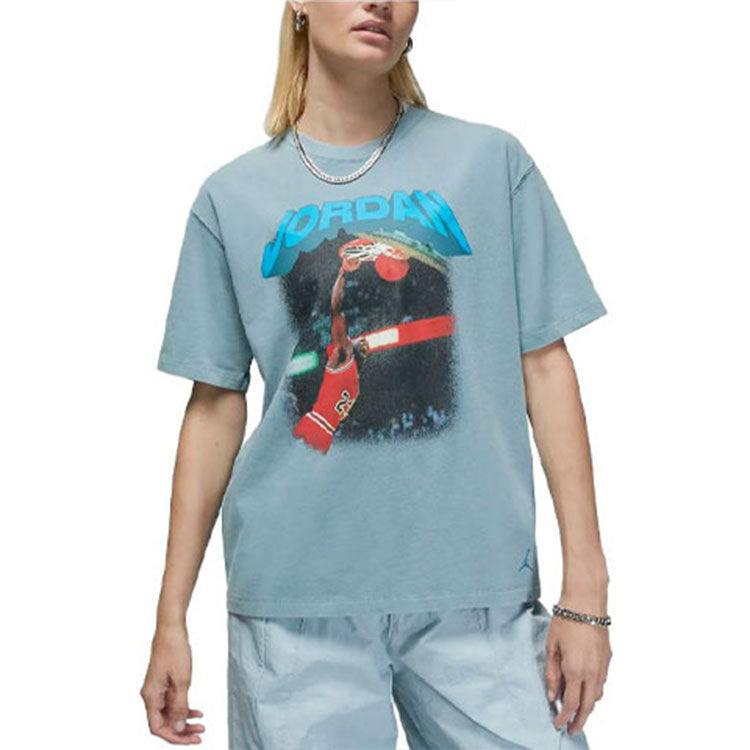 (WMNS) Air Jordan (Her)itage Graphic T-Shirt 'Ozone Blue' FB5138-031