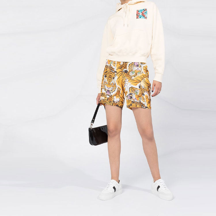 (WMNS) KENZO SS21 Pattern Long Sleeves Fleece Lined Hoodie Cream Yellow FA62SW7774MO-03