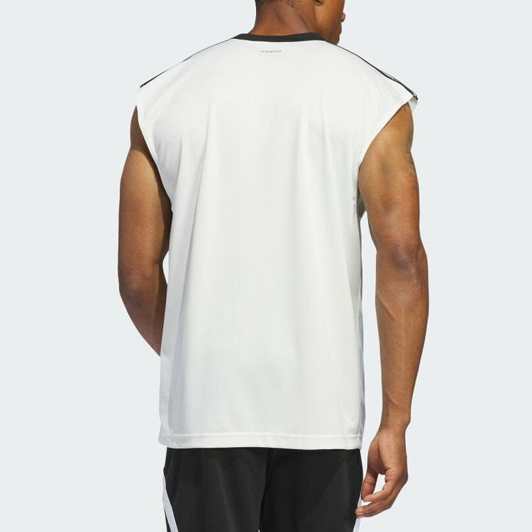 adidas Basketball All-World Sleeveless Tee Asia Sizing 'White Black' IN2572