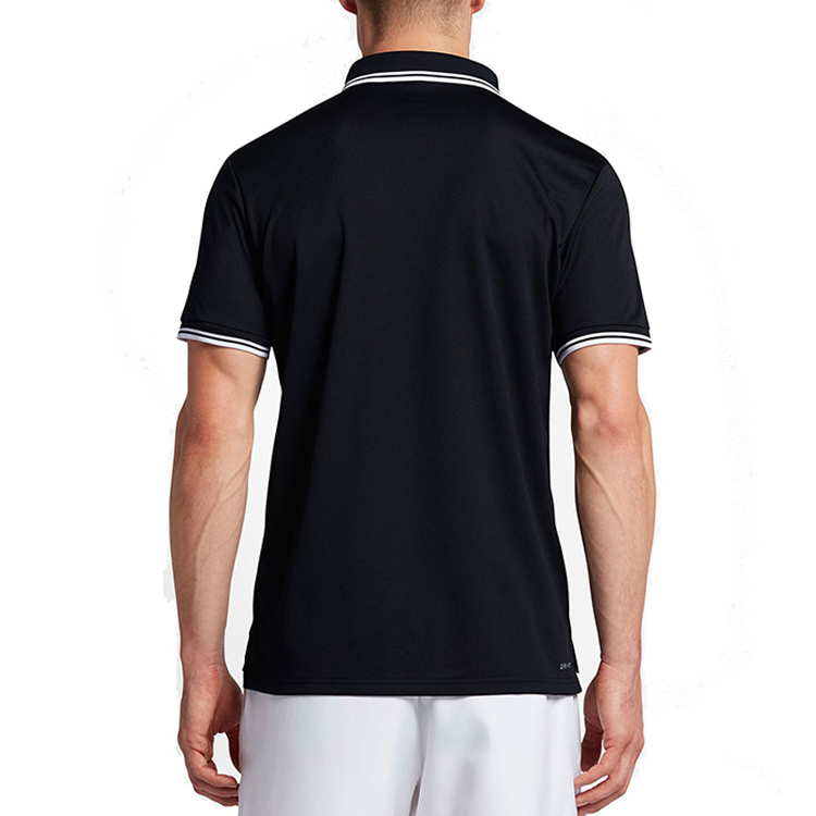 Nike Stripe Quick Dry Sports Short Sleeve Polo Shirt Black 830848-010