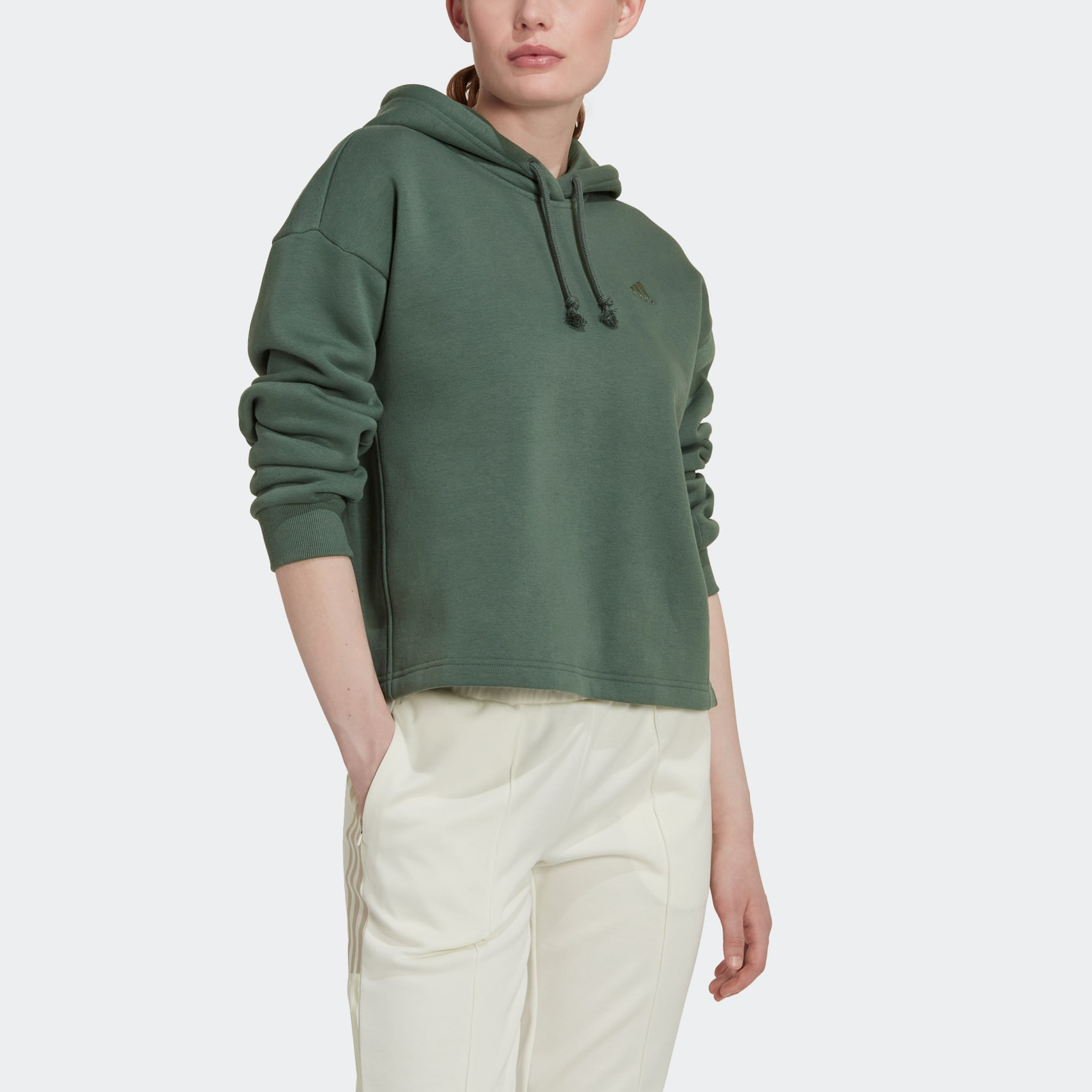 (WMNS) adidas ALL SZN Fleece Hoodie Asia Sizing 'Green' HK0448
