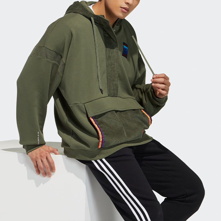 adidas originals Adv Colorblock Half Zipper Sports Pullover Basic Green GV0930