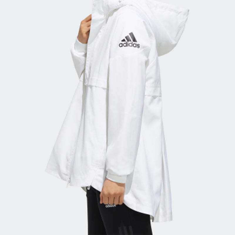 (WMNS) adidas Wb Alphabet Logo Printing Sports Hooded Jacket White FM9251
