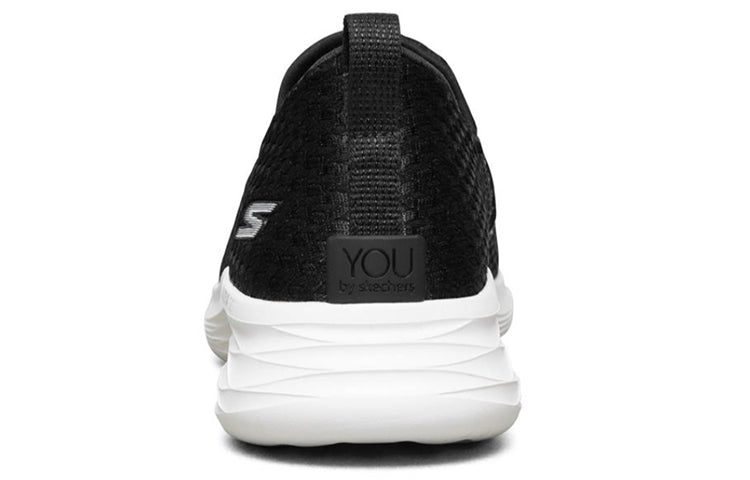 (WMNS) Skechers You Wave Sports Shoes Black/White 132000-BKW
